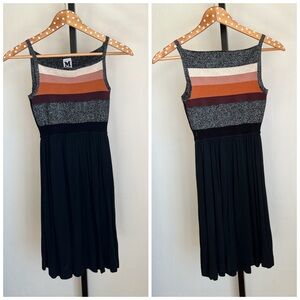 Missoni Black and Multicolor Striped Shimmer Dress US 2
